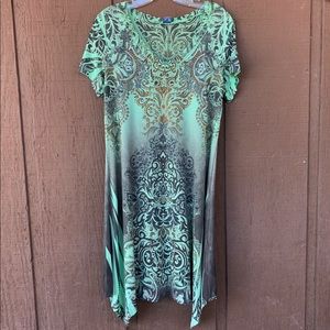 Flirty Long Tunic Top, handkerchief hem